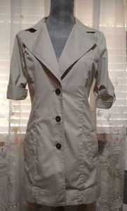 Khaki 3/4 Sleeves Trench